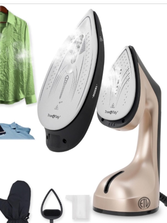 True & Tidy Other - True & Tidy 1600W DuoPress XL Iron & Steamer with Detachable Ironing, Digital